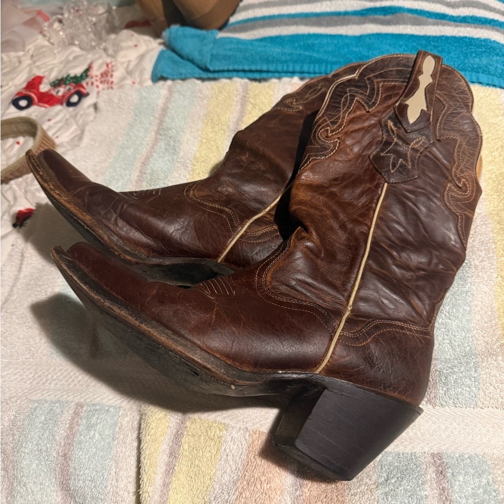 J.B. Dillon Brown Heeled Western Boots